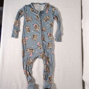 Posh Peanut Blue Monkey Print Footie